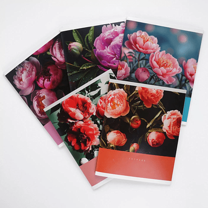 Тетрадь "Цветочный сад", А5, 48 листов, клетка, скоба сбоку, ассорти - 4