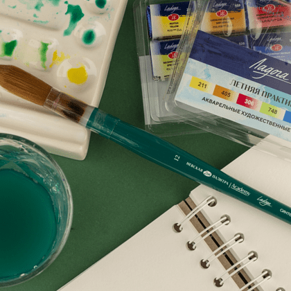 Кисть "Ладога", синтетика, круглая, на короткой ручке, №12 - 4