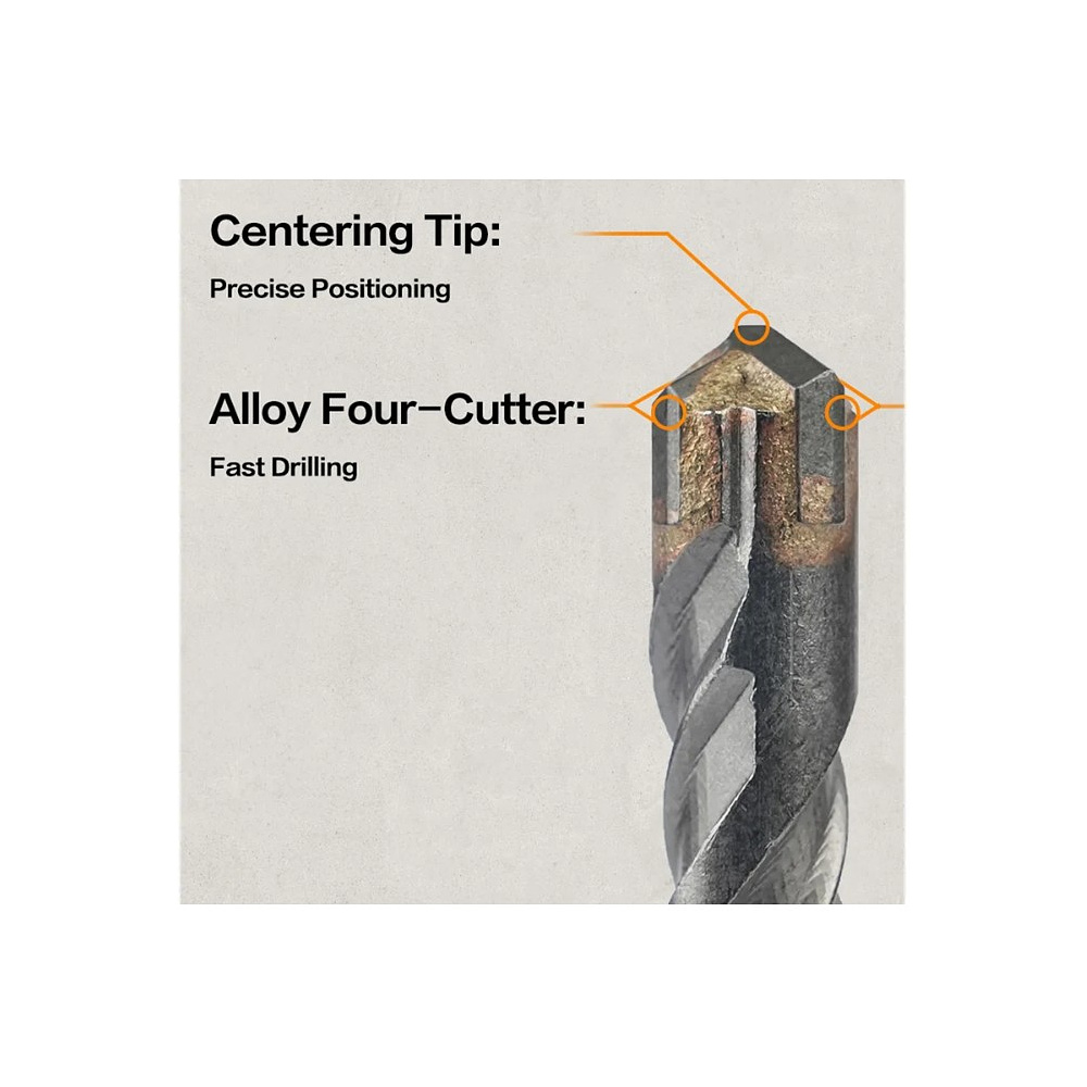 Бур по бетону Deli YS EDH-YCZ16012-E1, 12x160 мм, X-Tip, SDS-PLUS - 5