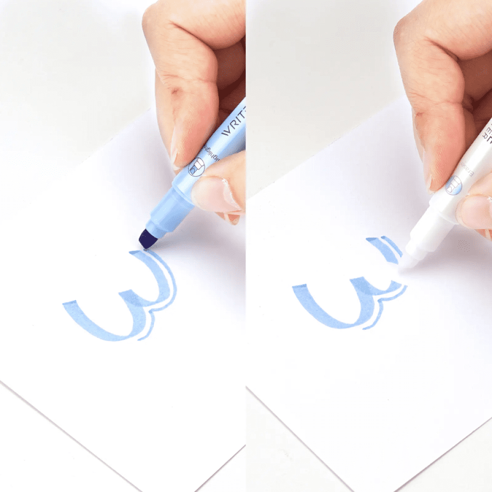 Маркер текстовый двусторонний "Erasable", фиолетовый - 3