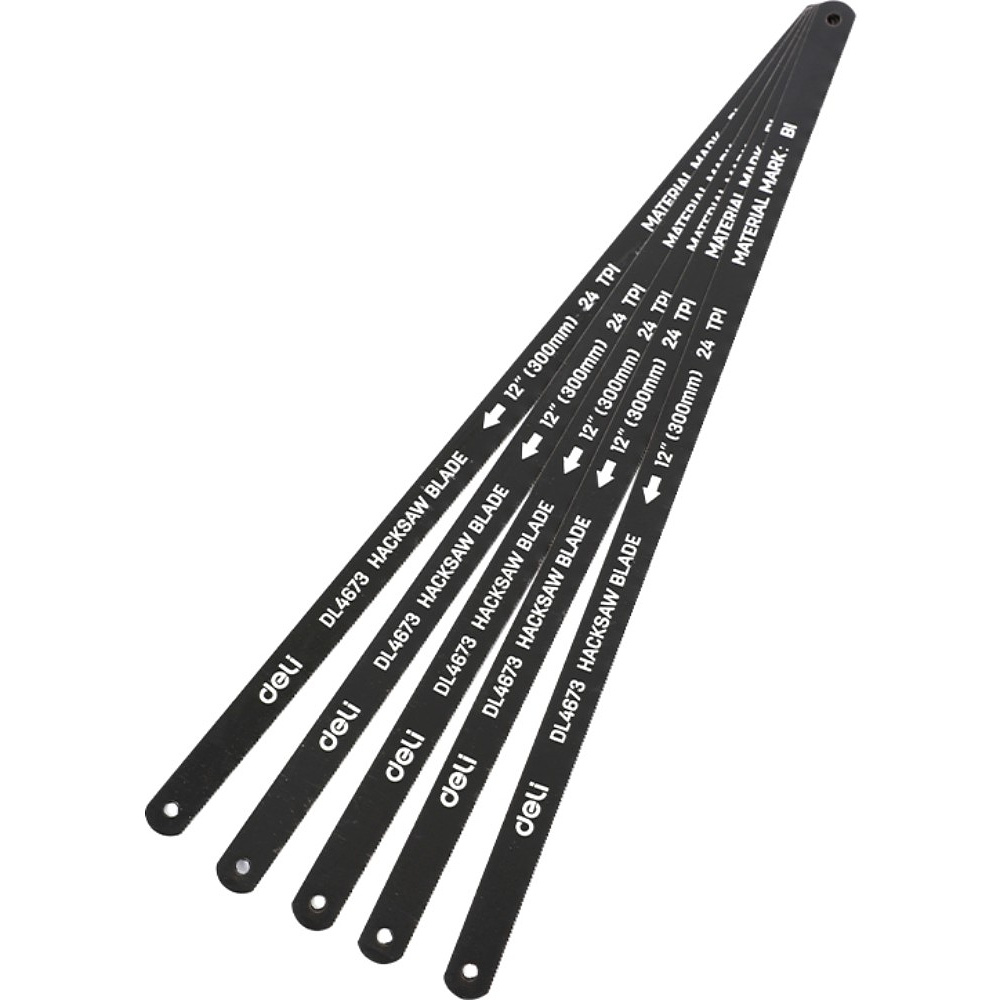 Набор полотен для ножовки Deli YS EDL4673, по металлу, 300 мм, 24TPI, 5 шт, черный
