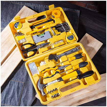 Набор инструмента Deli YS EDL1038J, 38 предметов, кейс, желтый - 4