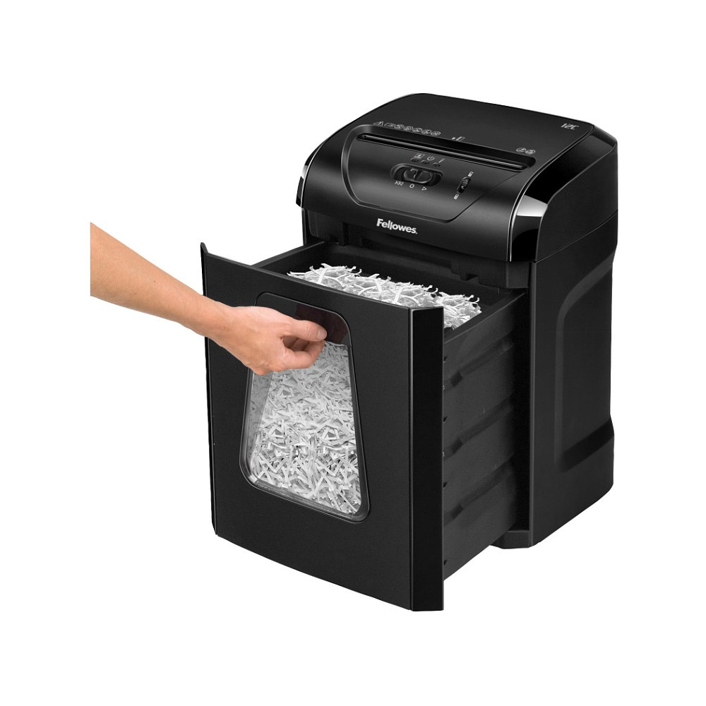Уничтожитель Fellowes PowerShred 12C, DIN P-4, 4х40мм, 12 листов, 18 литров, Safety Lock - 5