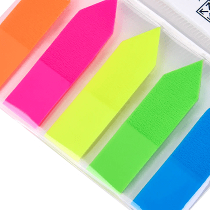 Закладки пластиковые "Yesli:. Arrow", 12х44 мм, 20 штук, ассорти неон - 5
