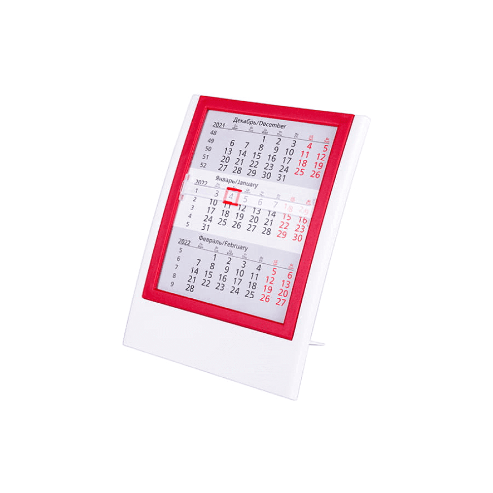 Календарь настольный "9537" 2026-2027, белый, красный - 2