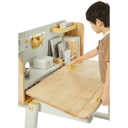 Стол Ergosmart регулируемый Galleon, 1200х700х(520-760) мм, гевея, с книжной полкой - 22