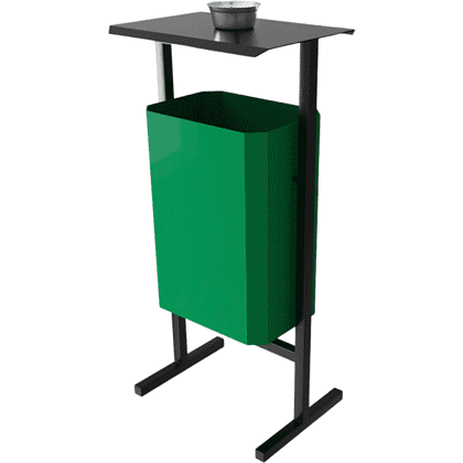 Урна уличная для мусора СТАНДАРТ с пепельницей, 35 л, металл, зелёный