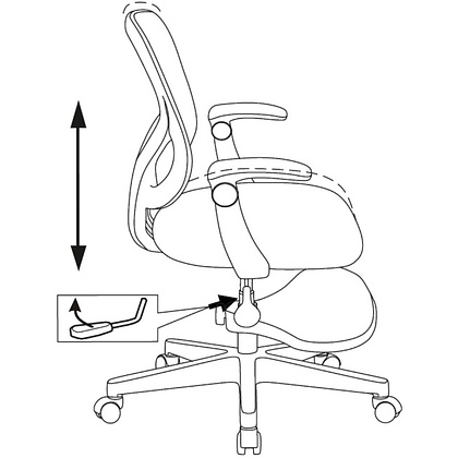 Кресло детское Бюрократ Burokids 3, сетка, ткань, пластик, корпус белый, подставка для ног, серый - 13