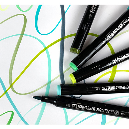 Маркер перманентный двусторонний "Sketchmarker Brush", V94 розовое танго - 5