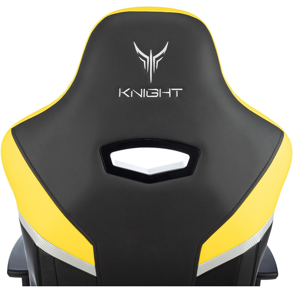 Кресло игровое Бюрократ Knight Thunder 5X экокожа, черный, желтый, металл - 13