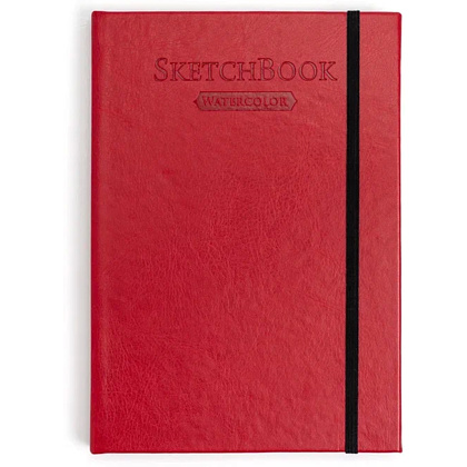 Скетчбук для акварели "Малевичъ", 14.5x21 см, 200 г/м2, 30 листов, красный - 9