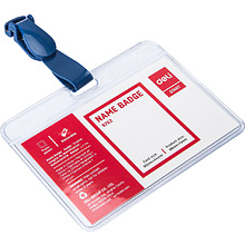 Бейдж на ремешке с клипсой, 90x54 мм, 50 шт/упак, прозрачный