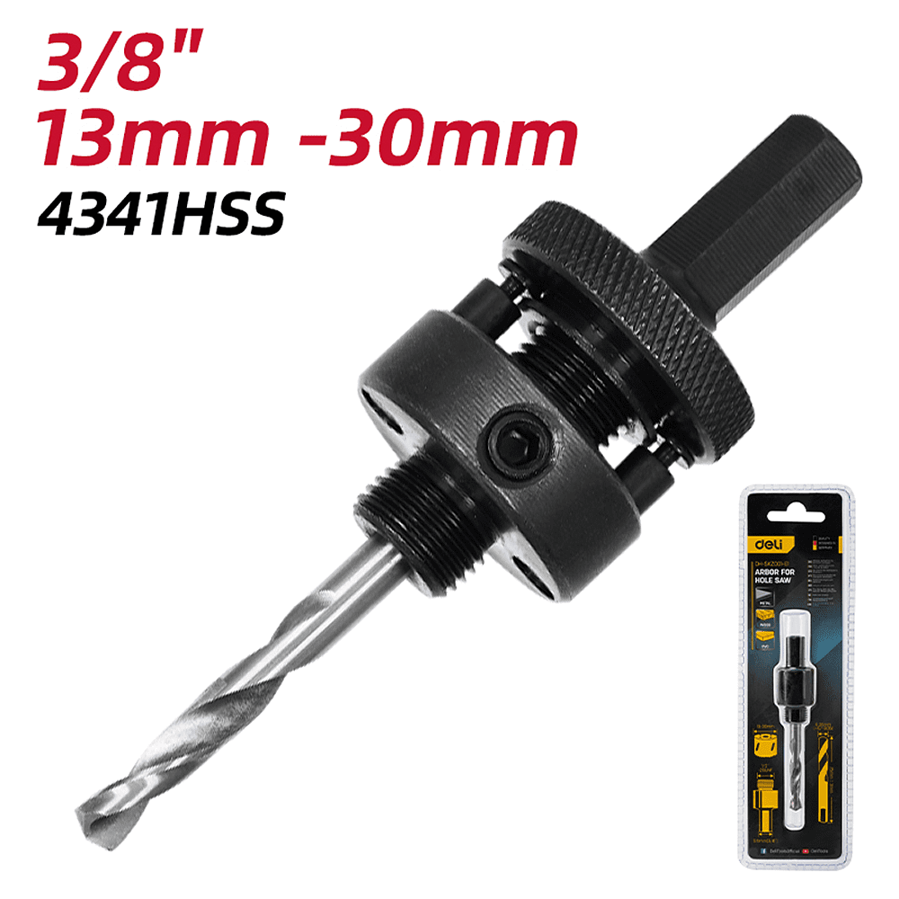 Адаптер для коронок Deli YS EDH-SKZ001-E1, с центрирующим сверлом,13-30 мм - 6