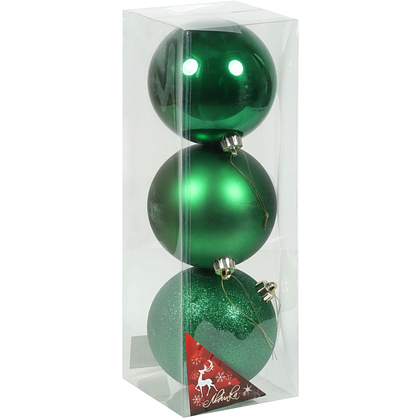 Шар елочный "253238", 15 см, пластик, ассорти, 3шт/уп.