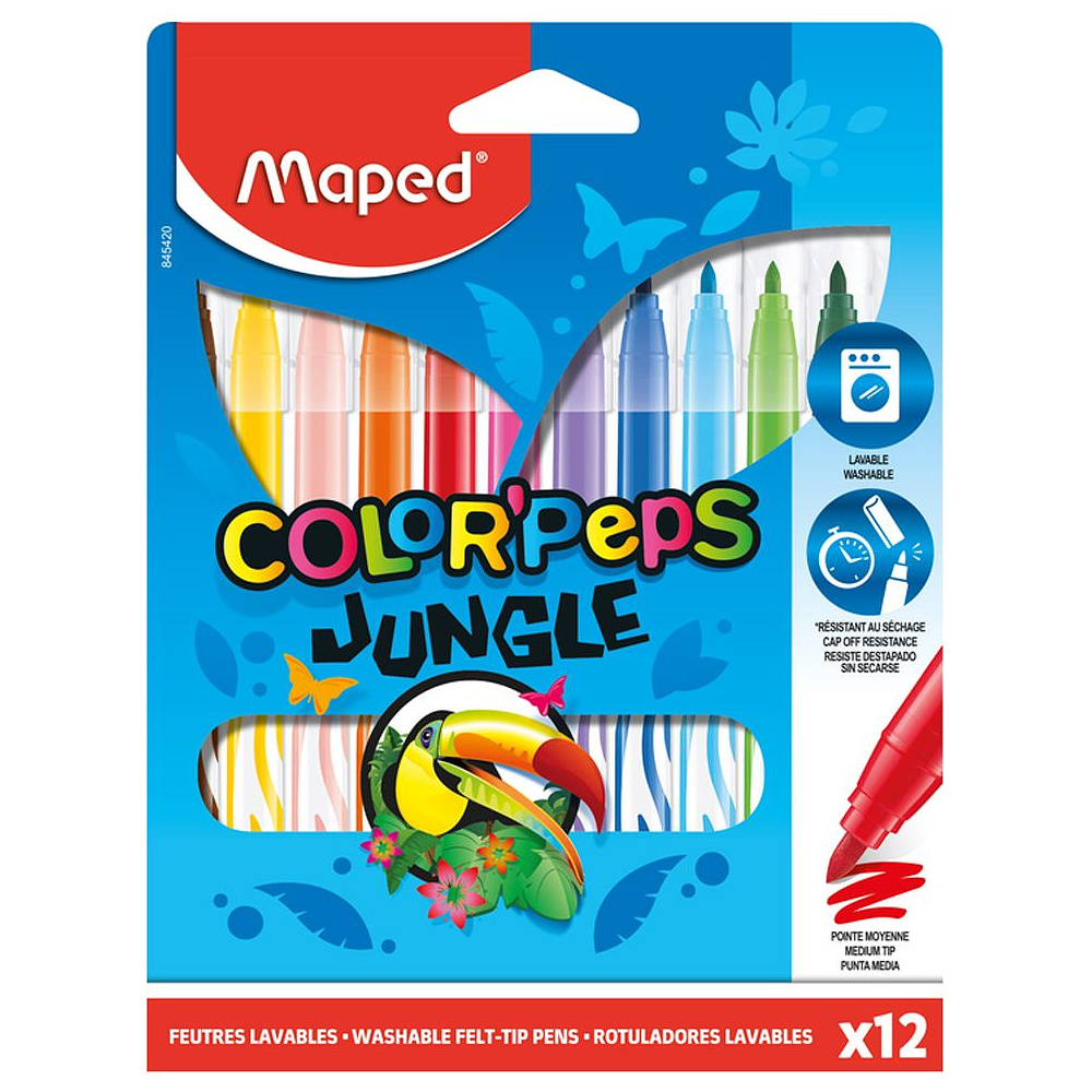 Фломастеры Maped "Jungle", 12 шт., -30%