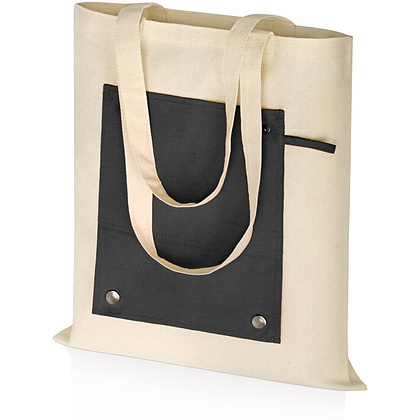 Сумка для покупок "Gross 180", натуральный, черный - 3