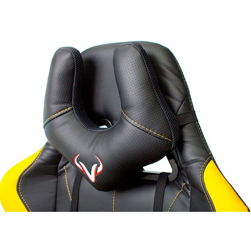  Кресло игровое Бюрократ "Zombie VIKING 5 AERO", экокожа, пластик, черный, желтый - 9