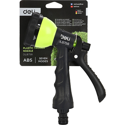 Пистолет-распылитель Deli GS EDL8758, 7 функций, быстросъем, фиксатор курка, черный, зеленый - 3