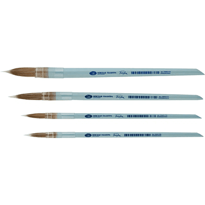 Кисть "Белые ночи", круглая, на короткой ручке, со скосом, №10 - 8