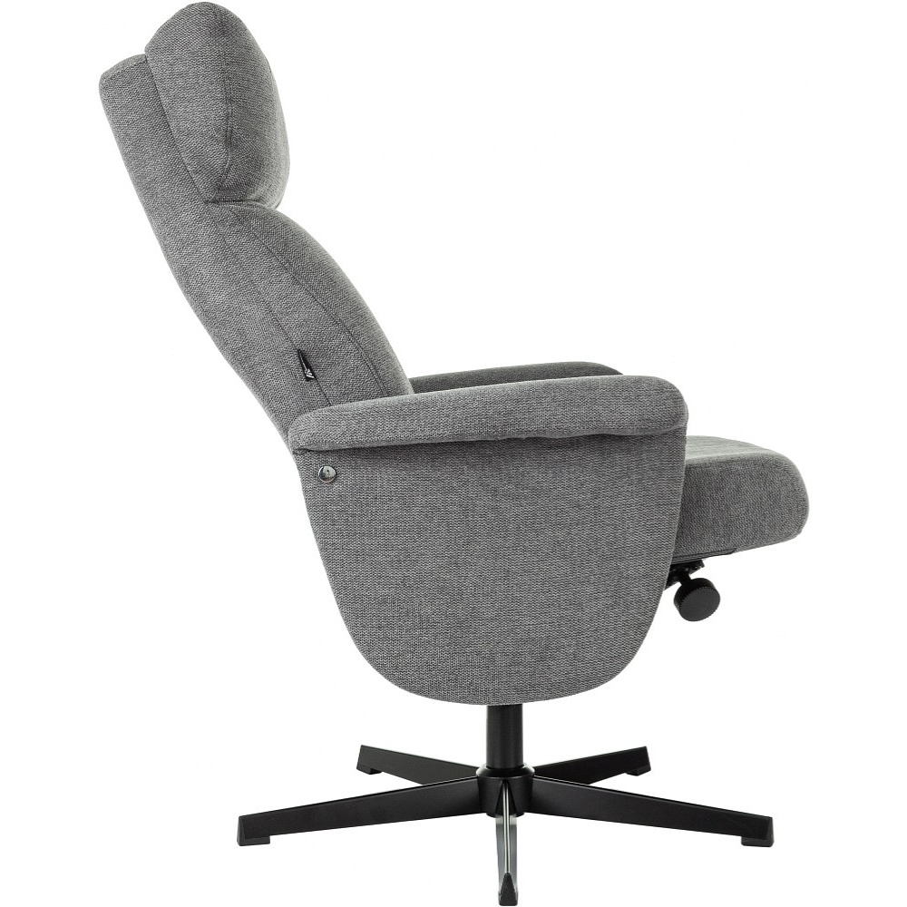 Кресло мягкое Бюрократ Baron, ткань, серый, металл, с пуфом - 6