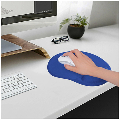 Коврик для мыши "Sonnen", 250х220х20 мм, полиуретан, лайкра, с подушкой под запястье, синий - 3