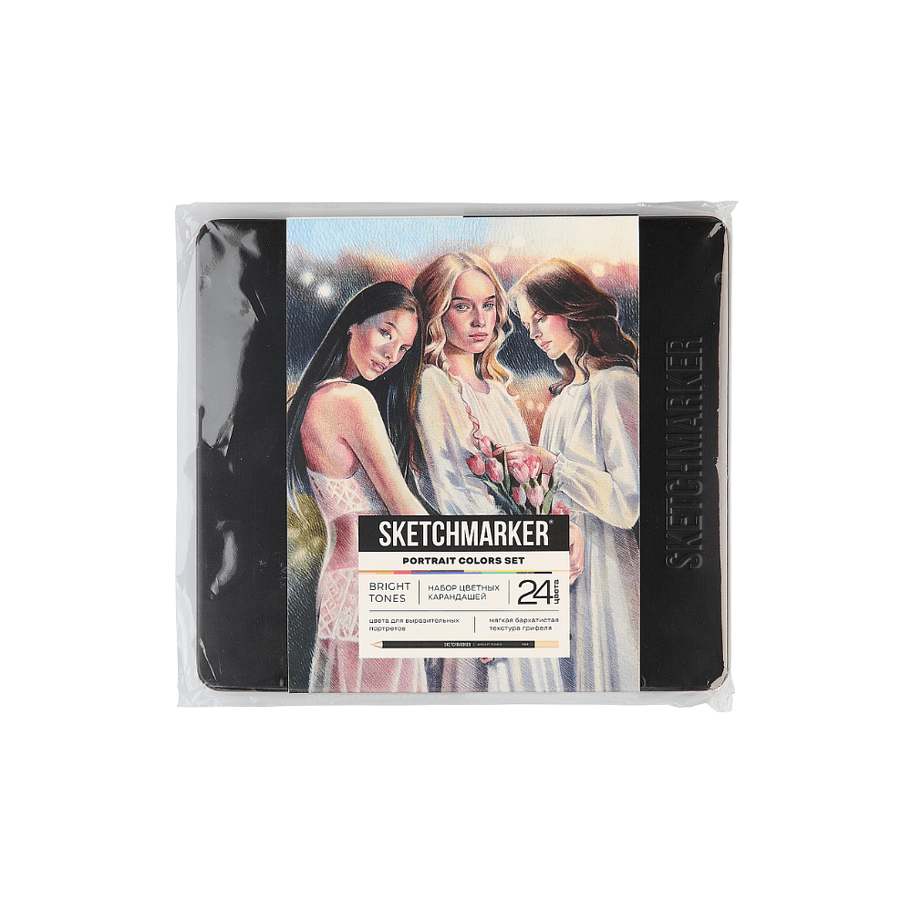 Карандаши цветные "Sketchmarker Портрет", набор 24 цвета, жестяной пенал
