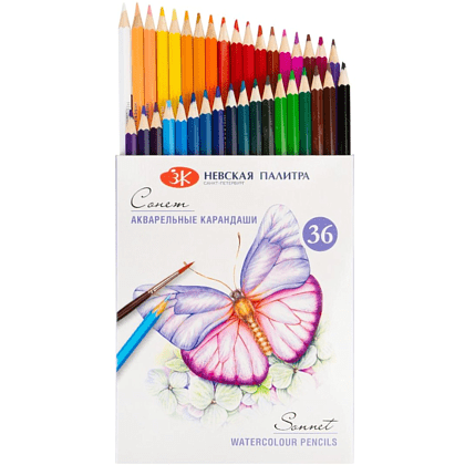 Карандаши акварельные "Сонет", 36 цветов - 2