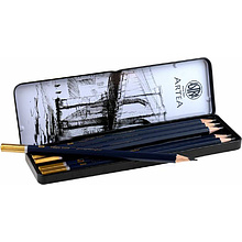 Карандаш чернографитный "Artea", 3B-2H, 6 шт.