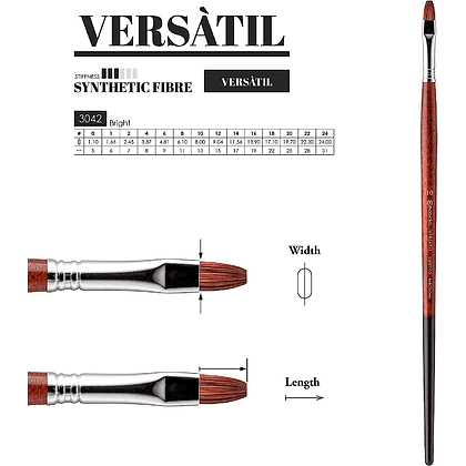 Кисть для рисования "Escoda Versatil Brush L/H 3042", синтетика, "кошачий язык", №6 - 3