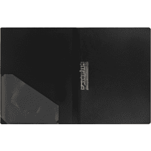 Папка В-611 "Стандарт" с зажимом и карманом, пластик , черный