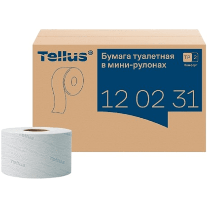 Бумага туалетная Tellus Комфорт T2, в мини-рулонах, 170 м, 2 слоя