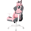 Кресло игровое Бюрократ Knight "Catzy", экокожа, пластик, серый, розовый - 7