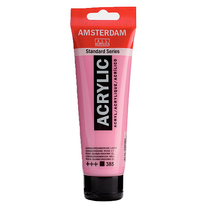 Краски акриловые "Amsterdam", 385 хинакридон розовый светлый, 120 мл, туба