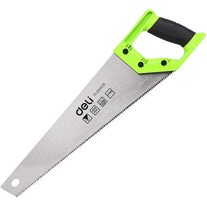 Ножовка Deli GS EDL6840B по дереву, 7 TPI, 400 мм, черный, зеленый