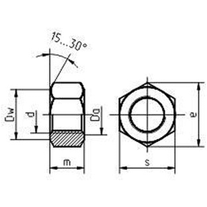 Гайка шестигранная М6, DIN 934/ГОСТ 5927-70, цинк, 5 кг - 2