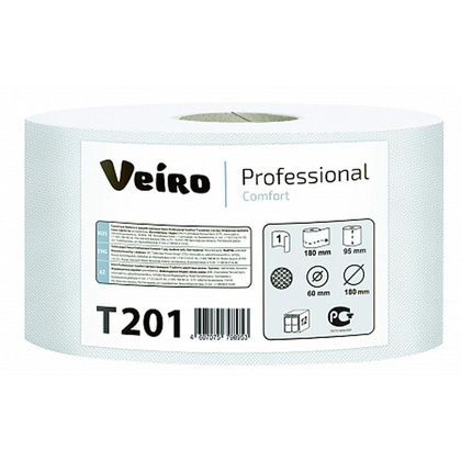 Бумага туалетная  Veiro "Professional Comfort", 1 слой, 1 рулон, 200 м