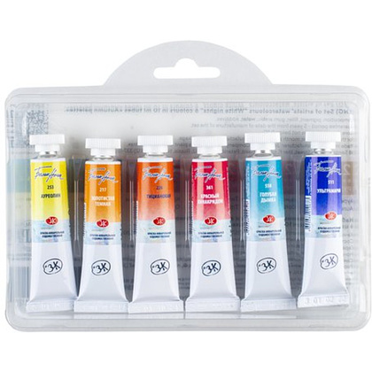 Краски акварельные "Белые ночи осенняя палитра", набор 6 цветов, тубы - 2