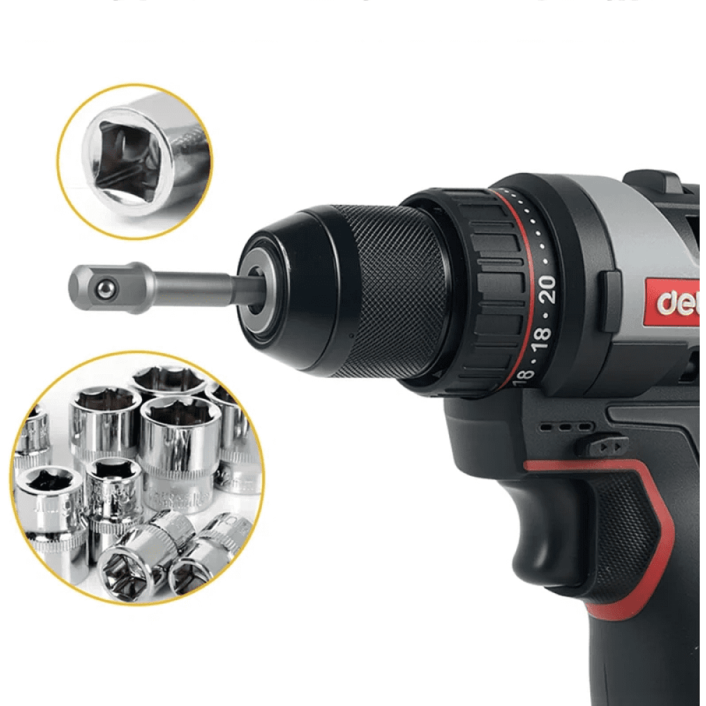 Набор адаптеров шестигранников Deli YS EDL110002, 1/4 на квадрат 1/4'', 3/8'', 1/2" - 6