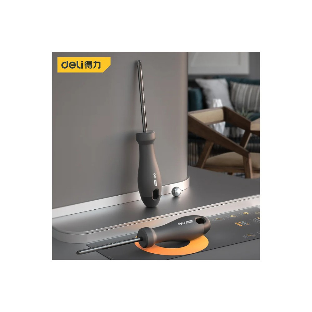 Отвертка Deli HS EHT1205, PH1х100 мм, Soft Touch, черный - 4