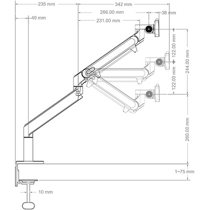 Кронштейн для монитора AK-MA02S, черный - 2