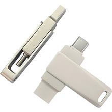 USB Flash накопитель 3.0 128 Gb СК-046, TypeC Dual, металл, серебристый