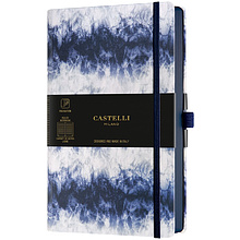 Блокнот Castelli Milano "Shibori Steam", А5, 96 листов, линейка, синий, белый