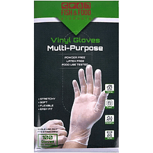 Перчатки виниловые одноразовые, 100 шт/упак, прозрачный