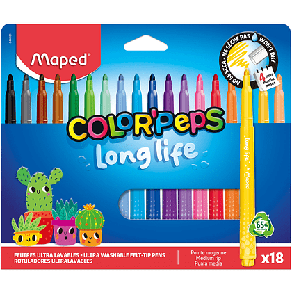 Фломастеры "Color Peps Long Life", 18 шт - 2