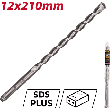Бур по бетону Deli YS EDH-Y12210, 12 x 210 мм, SDS-PLUS - 2
