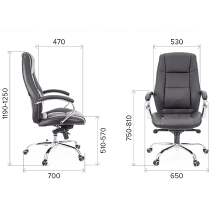 Кресло для руководителя "Kron", экокожа, металл, черный - 4