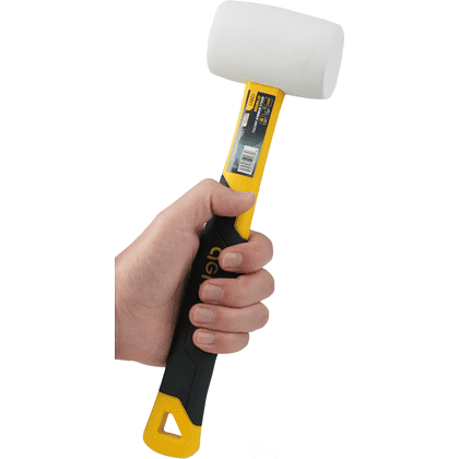 Киянка резиновая Deli YS EDL5916B, 0.45 кг, фибергласовая рукоятка, белая - 4