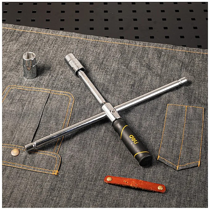 Ключ балонный крестообразный Deli YS EDL4416K, 17/19+21/23 мм, противоскользящая ручка - 3