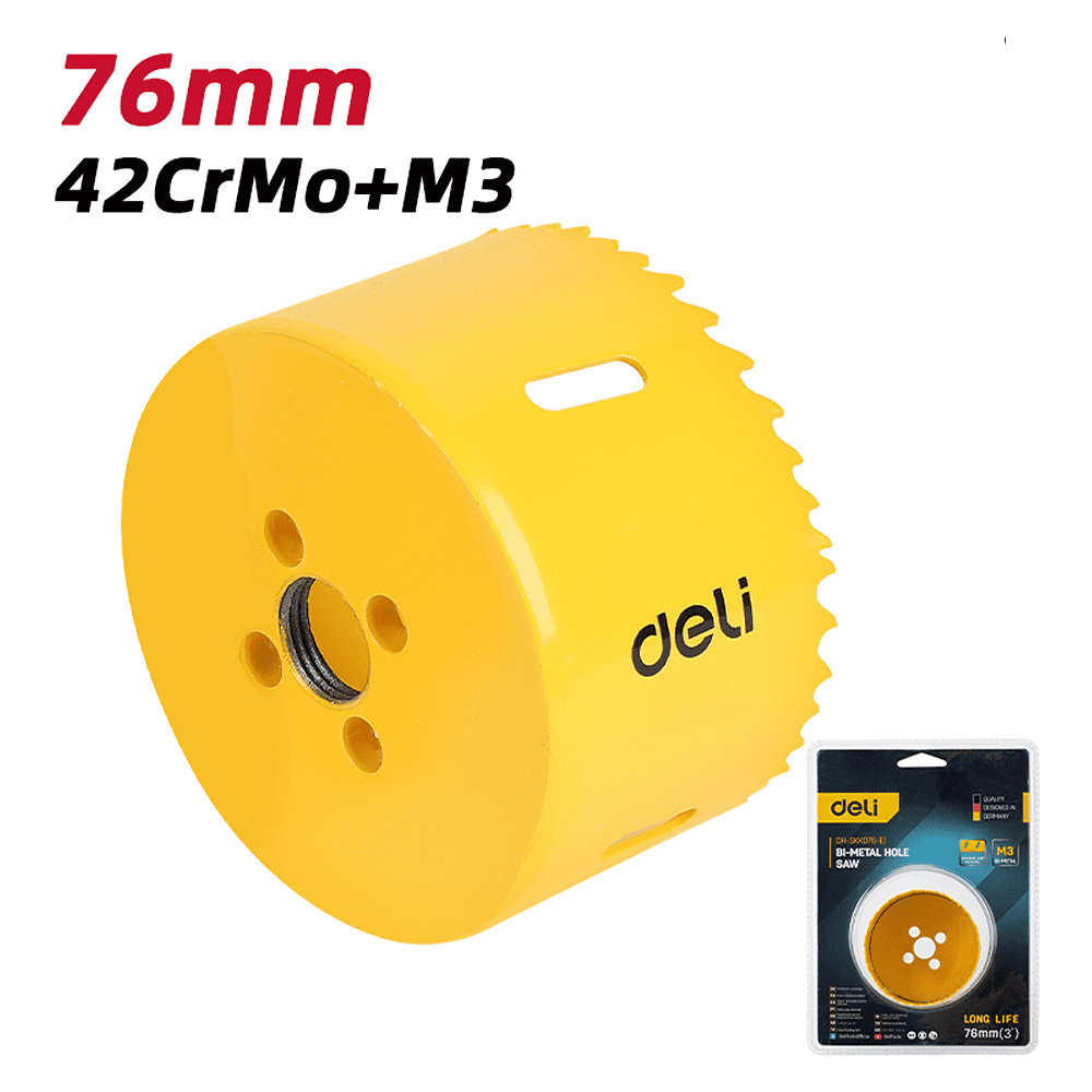 Коронка биметаллическая Deli YS EDH-SKK076-E1, 76 х 38 мм, М14 - 4