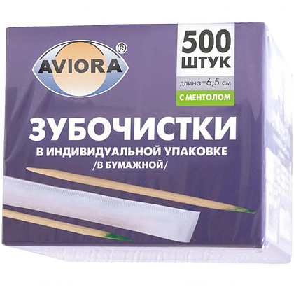 Зубочистки в индивидуальной упаковке с ментолом, 500 шт/упак